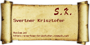Svertner Krisztofer névjegykártya